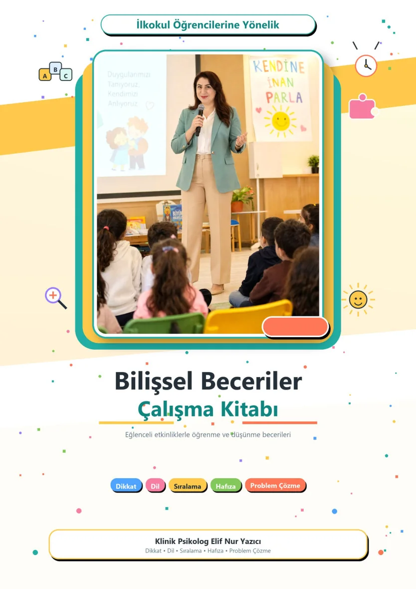 İlkokul Öğrencilerine Yönelik Bilişsel Beceriler Çalışma Kitabı kapağı